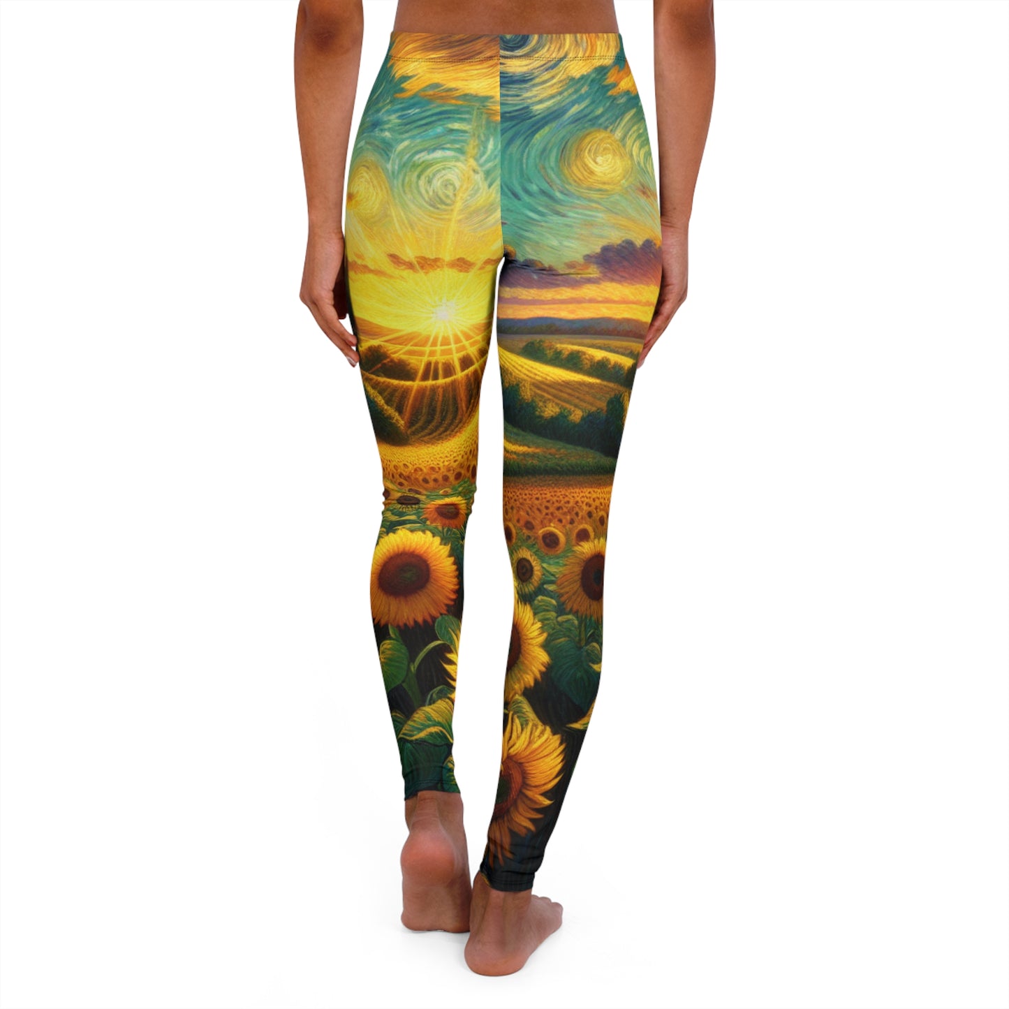 Sunflower Serenade at Dusk - Leggings