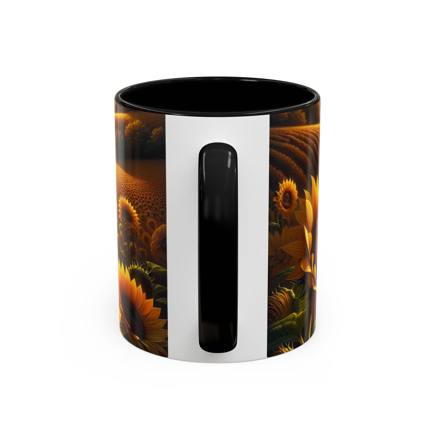 Golden Sunrise Sunflower Fields - Mugs