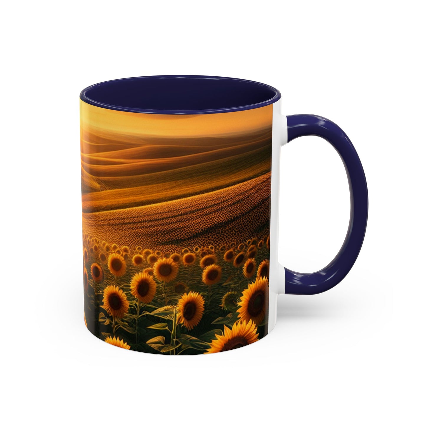 Golden Sunflower Waves - Mugs
