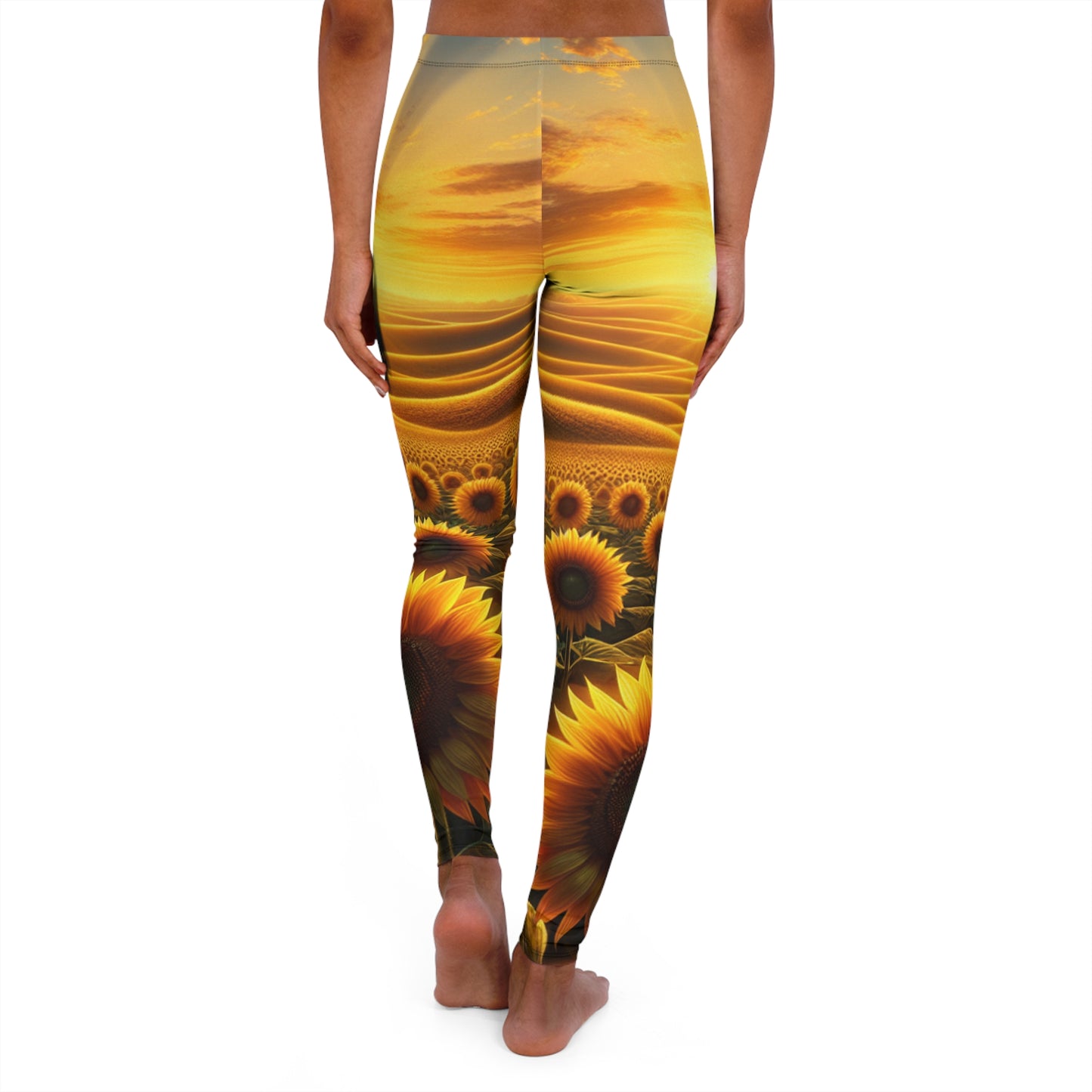 Amber Radiance Sunflower Fields - Leggings
