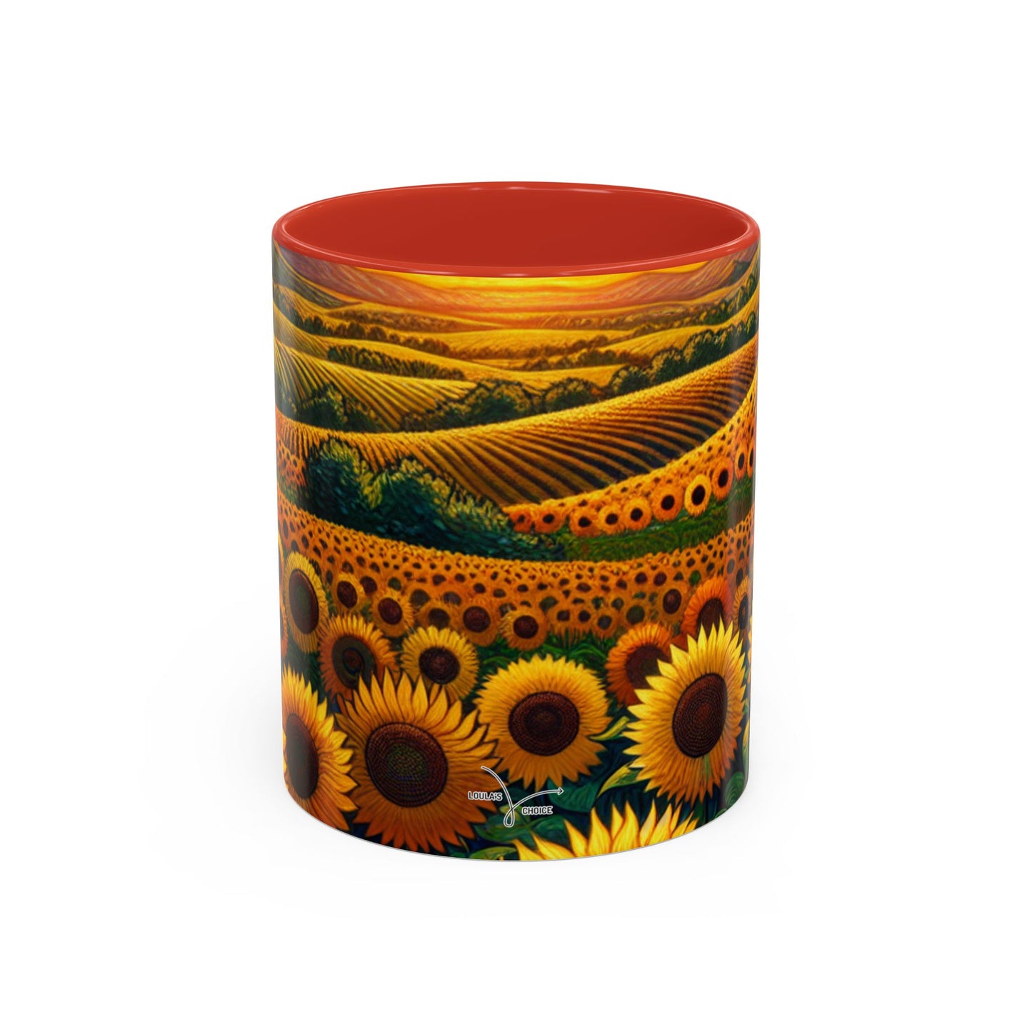 Sunset Serenade in Sunflower Fields - Mugs