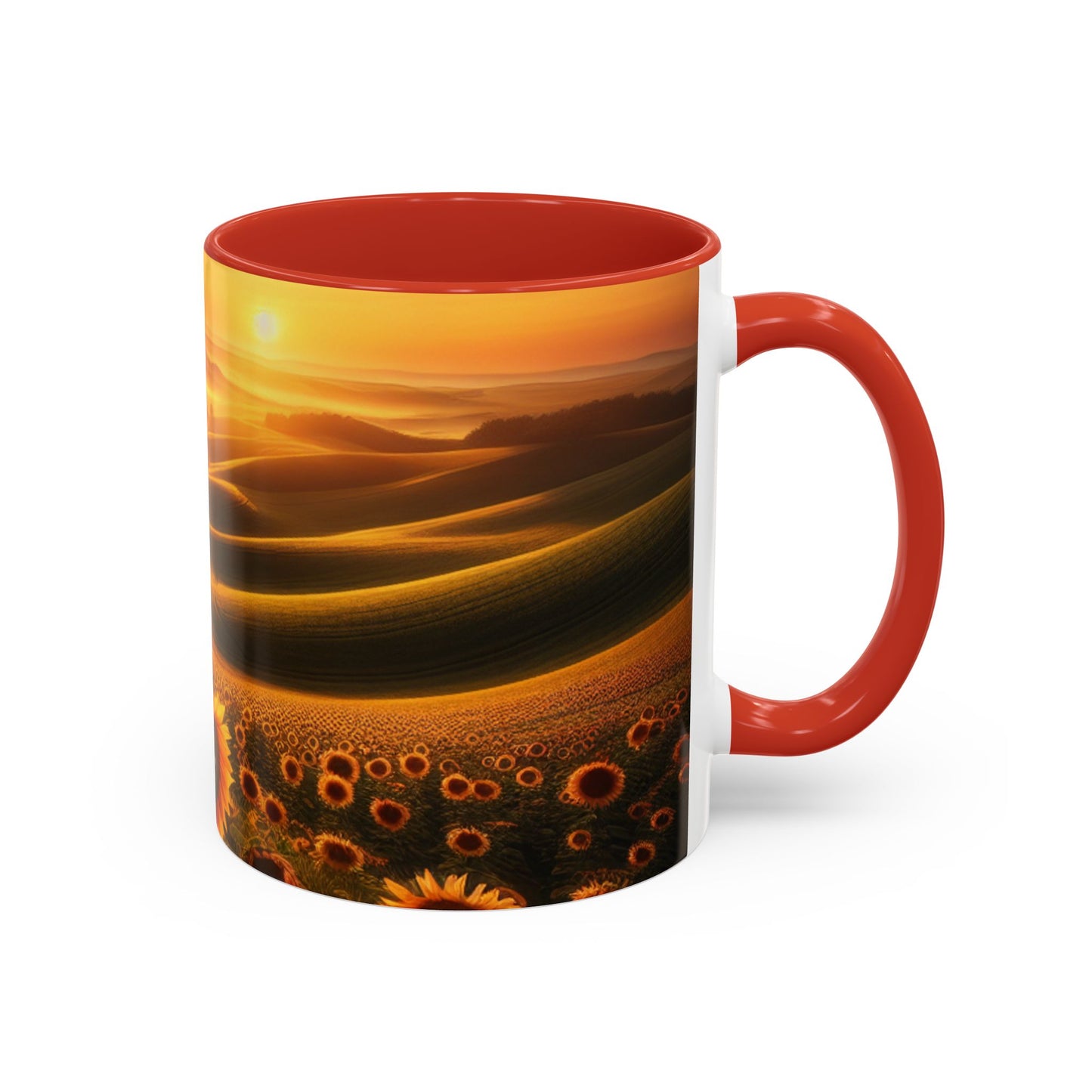 Golden Sunrise Sunflower Valleys - Mugs