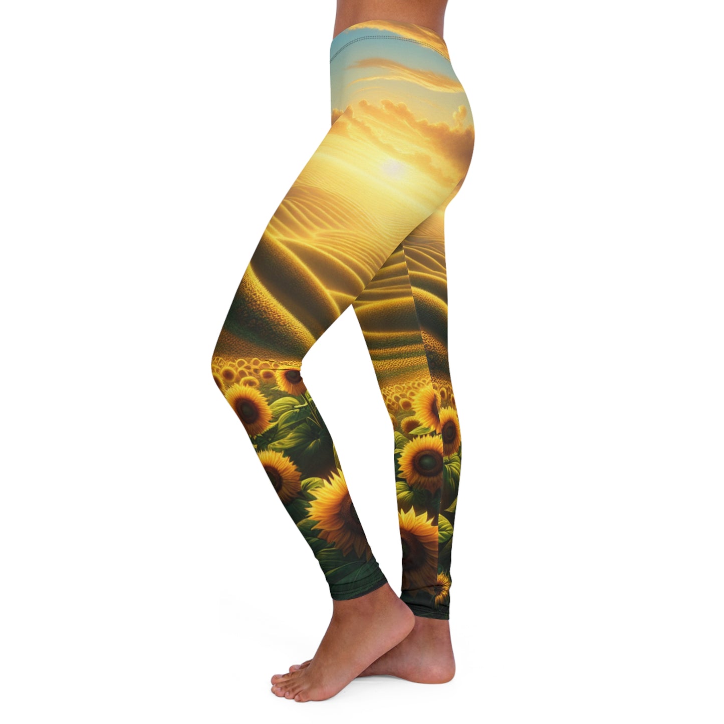Golden Sunrise in the Sunflower Valleys - Leggings