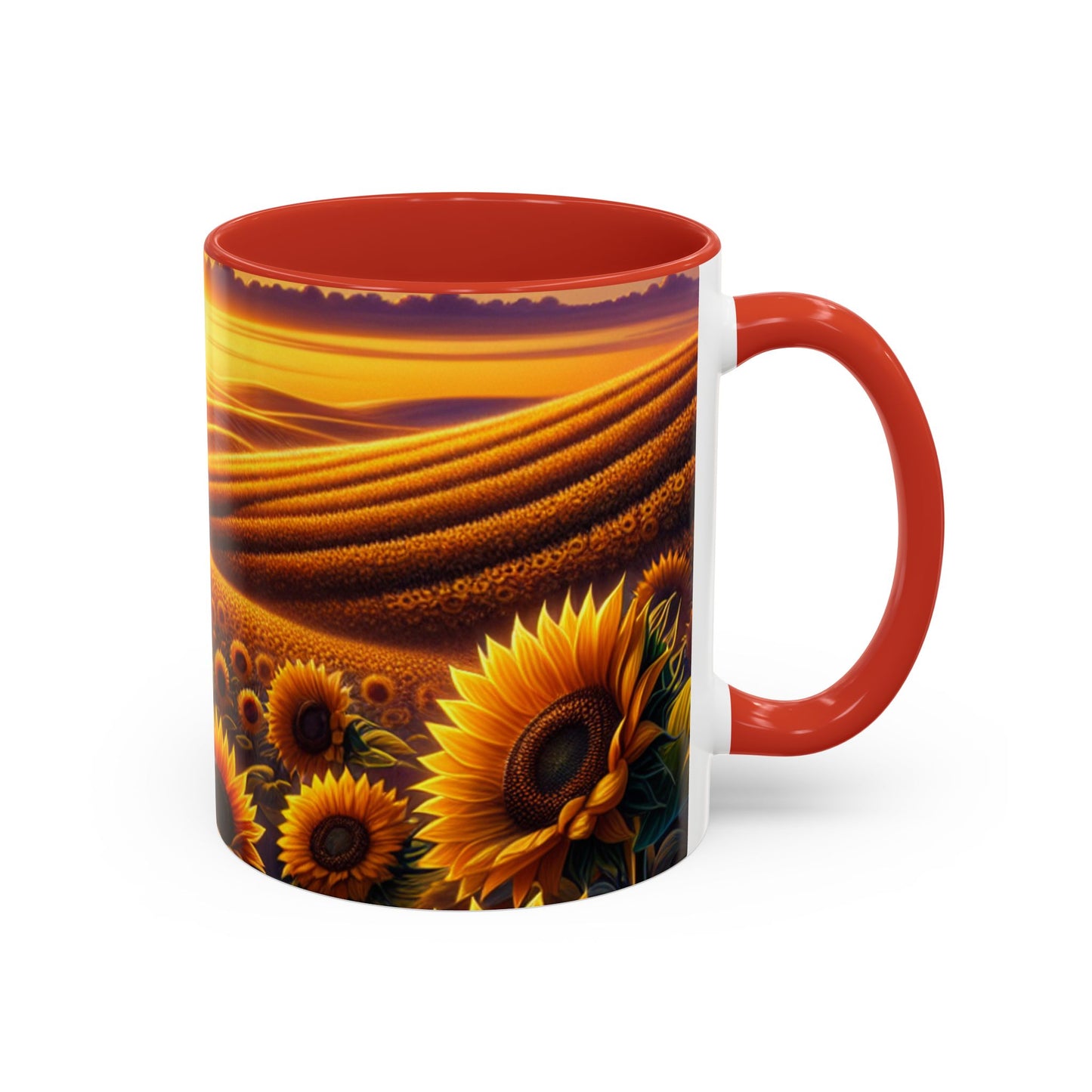 Golden Radiance Sunflower Fields - Mugs