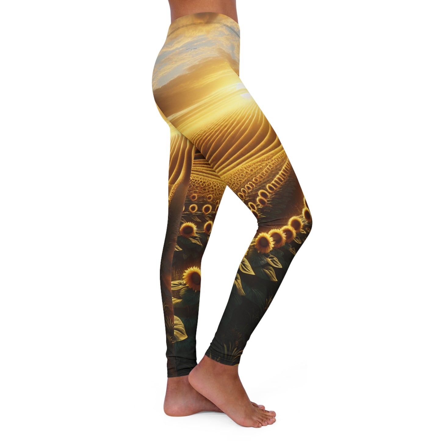 Golden Horizon Sunflower Symphony - Leggings