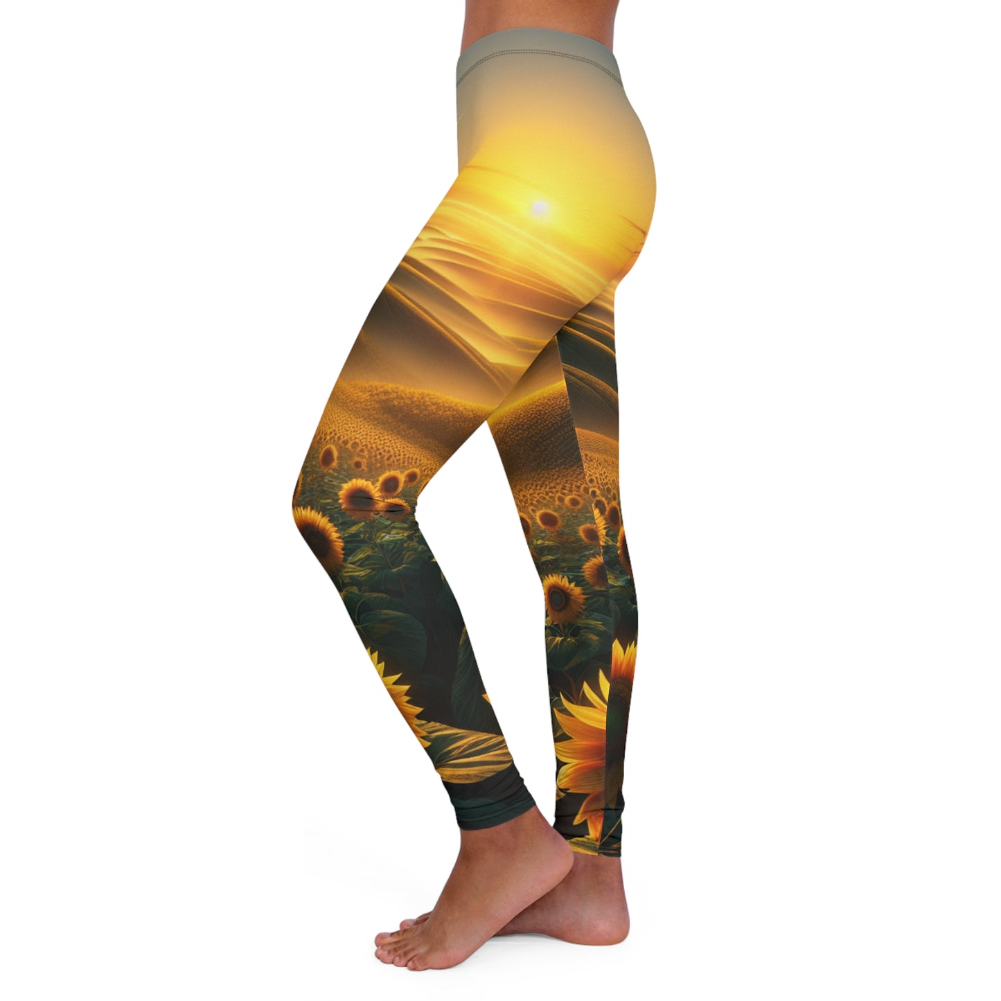 Amber Serenity Sunflower Fields - Leggings