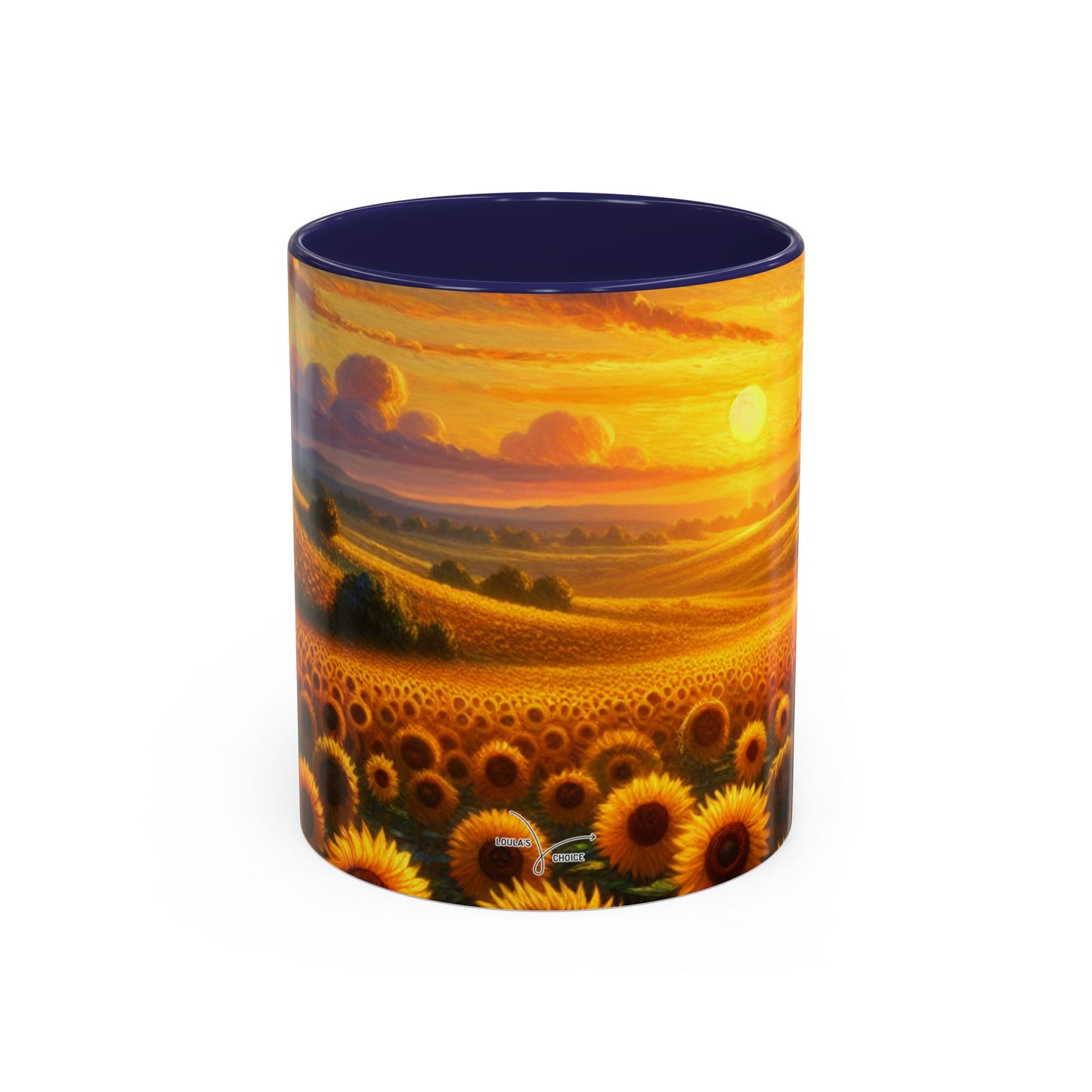 Sunset Serenade in Sunflower Fields - Mugs