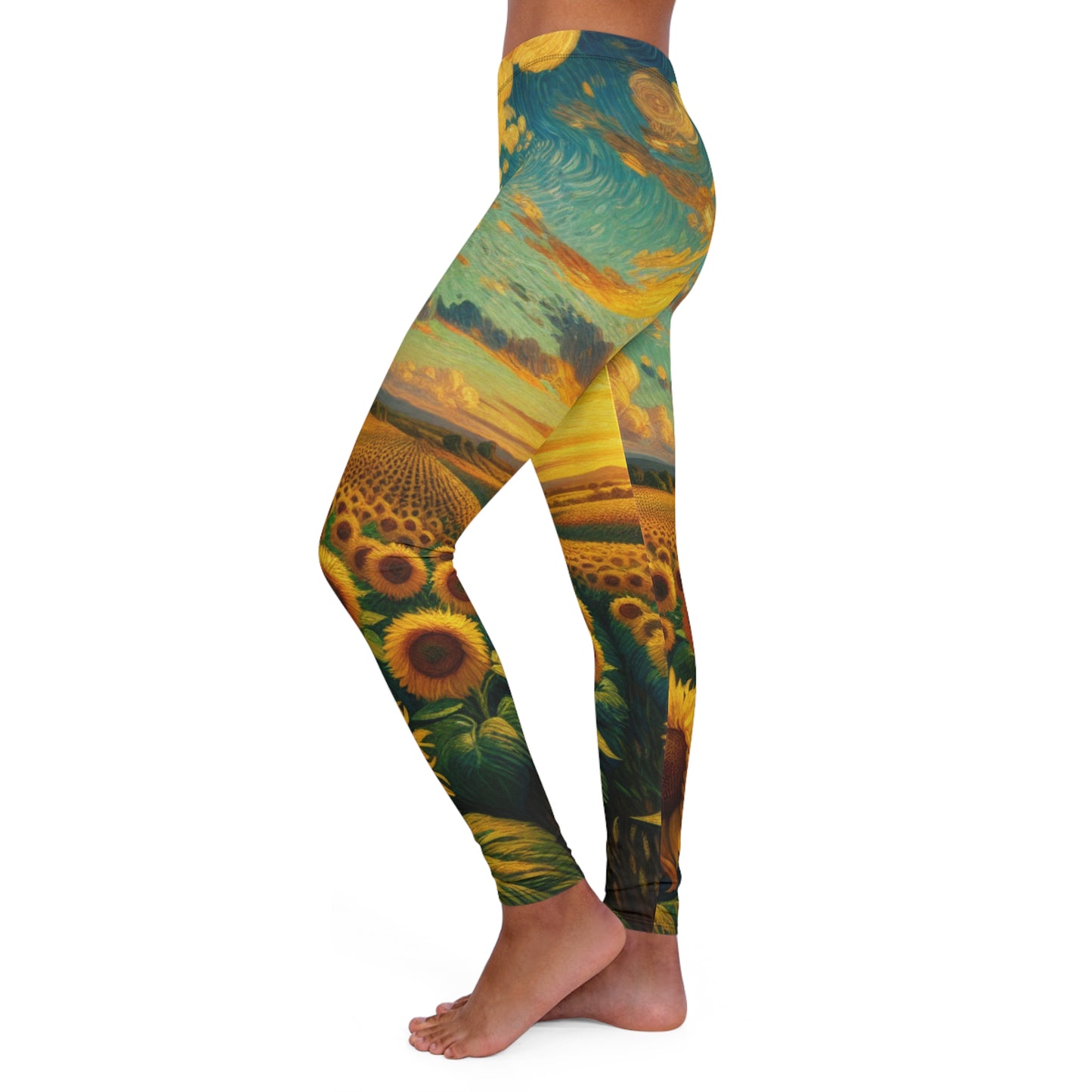 Sunflower Serenade at Dusk - Leggings