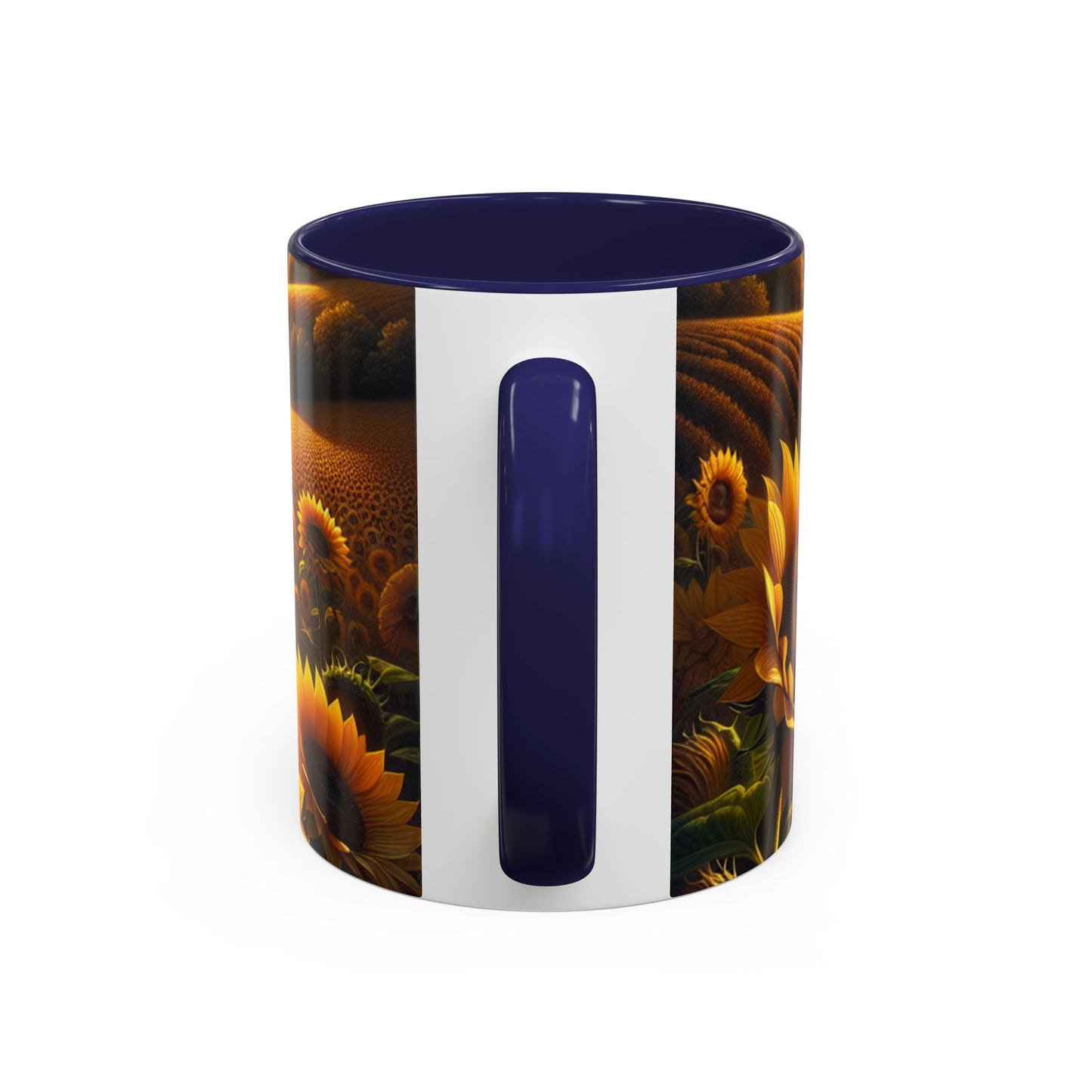 Golden Sunrise Sunflower Fields - Mugs