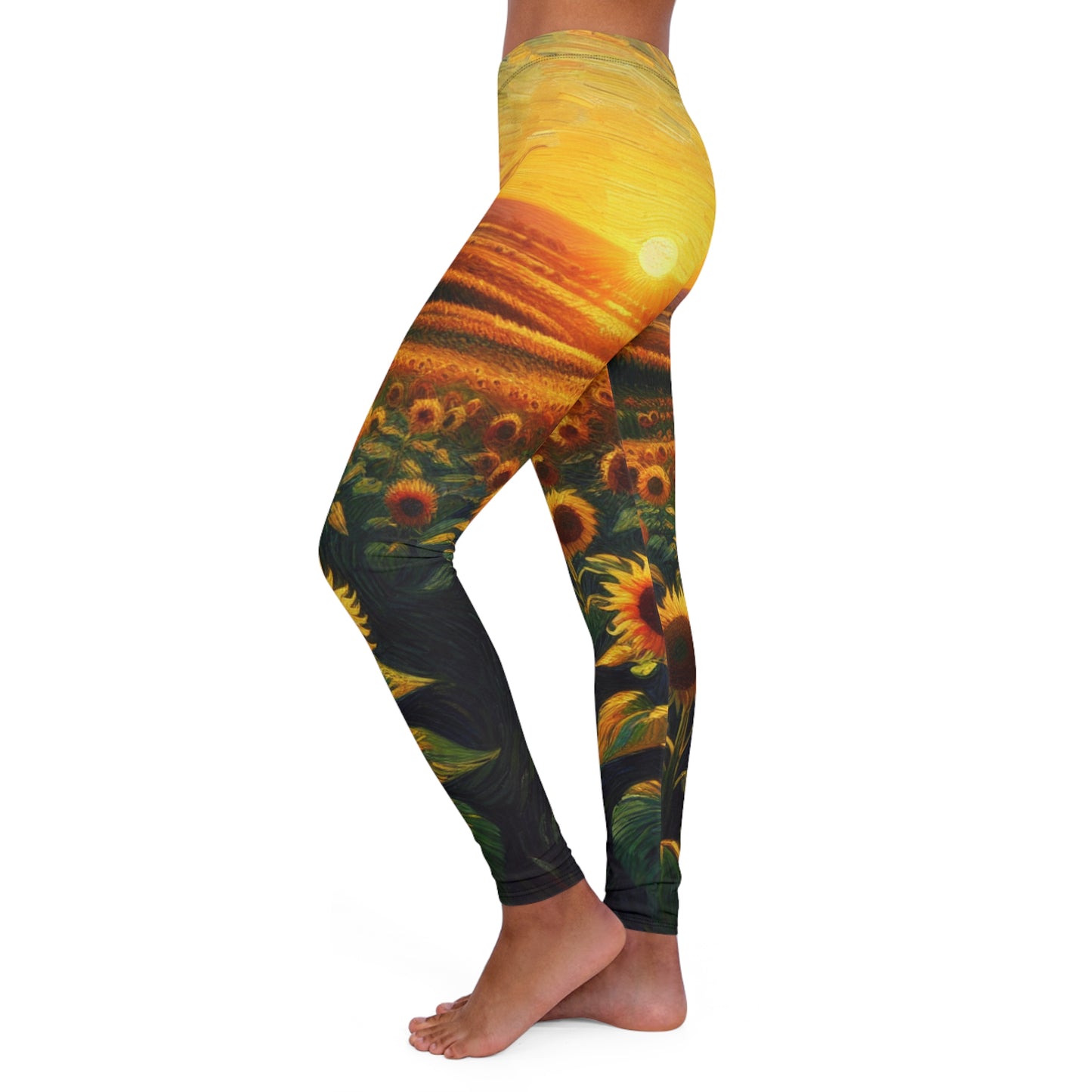 Golden Sunset Sunflower Fields - Leggings