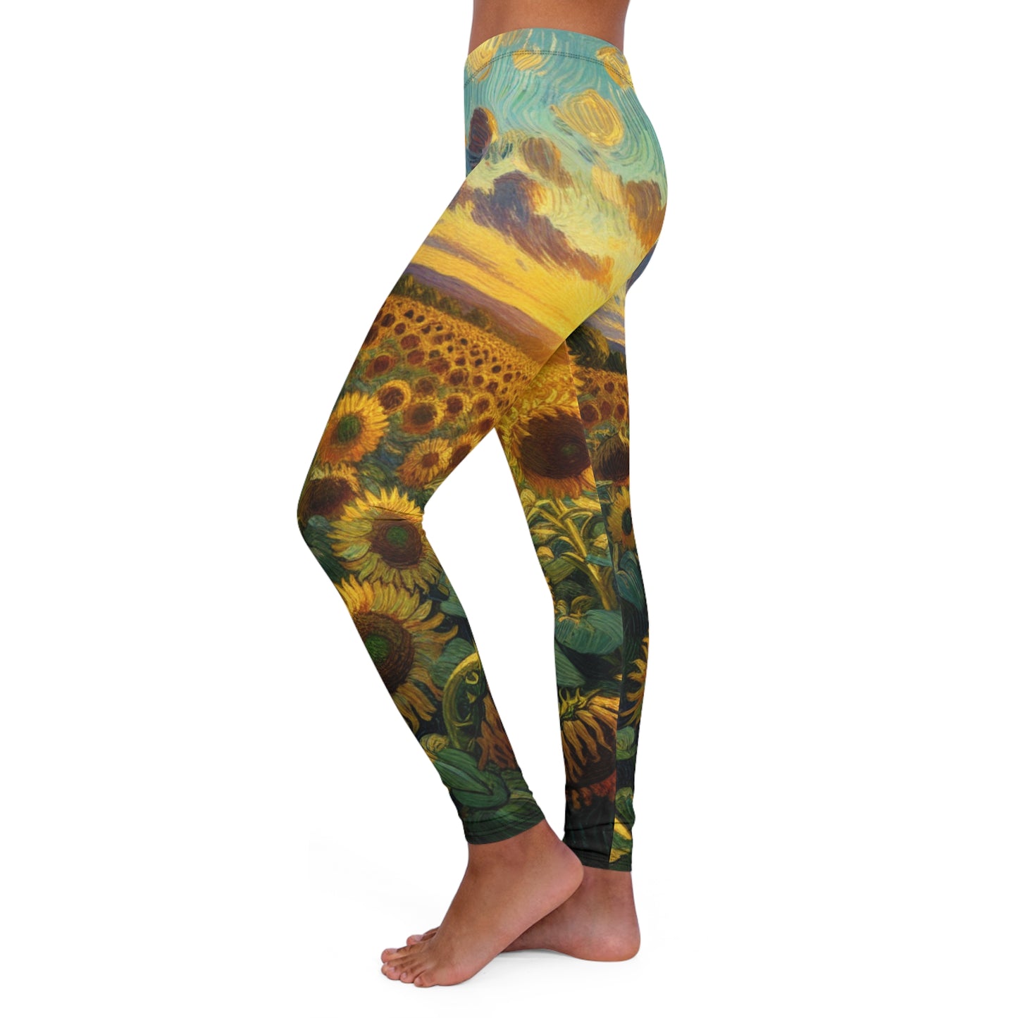 Sunflower Serenade at Dusk - Leggings