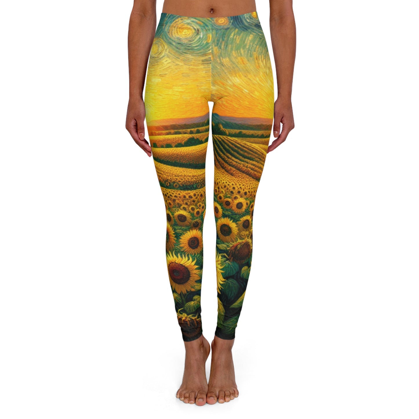 Sunflower Serenade at Dusk - Leggings