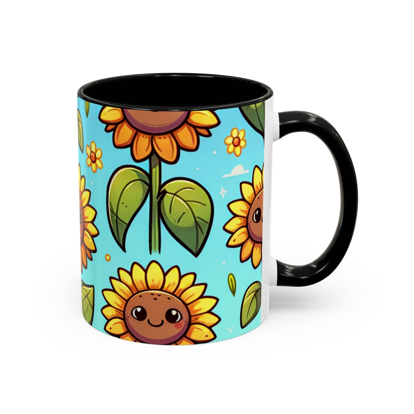 Cheerful Sunflower Smiles Pattern - Mugs