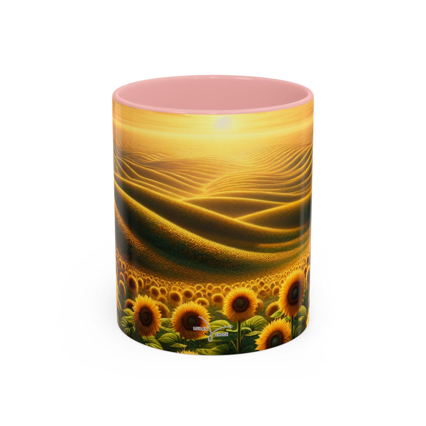 Golden Sunrise in the Sunflower Valleys - Mugs