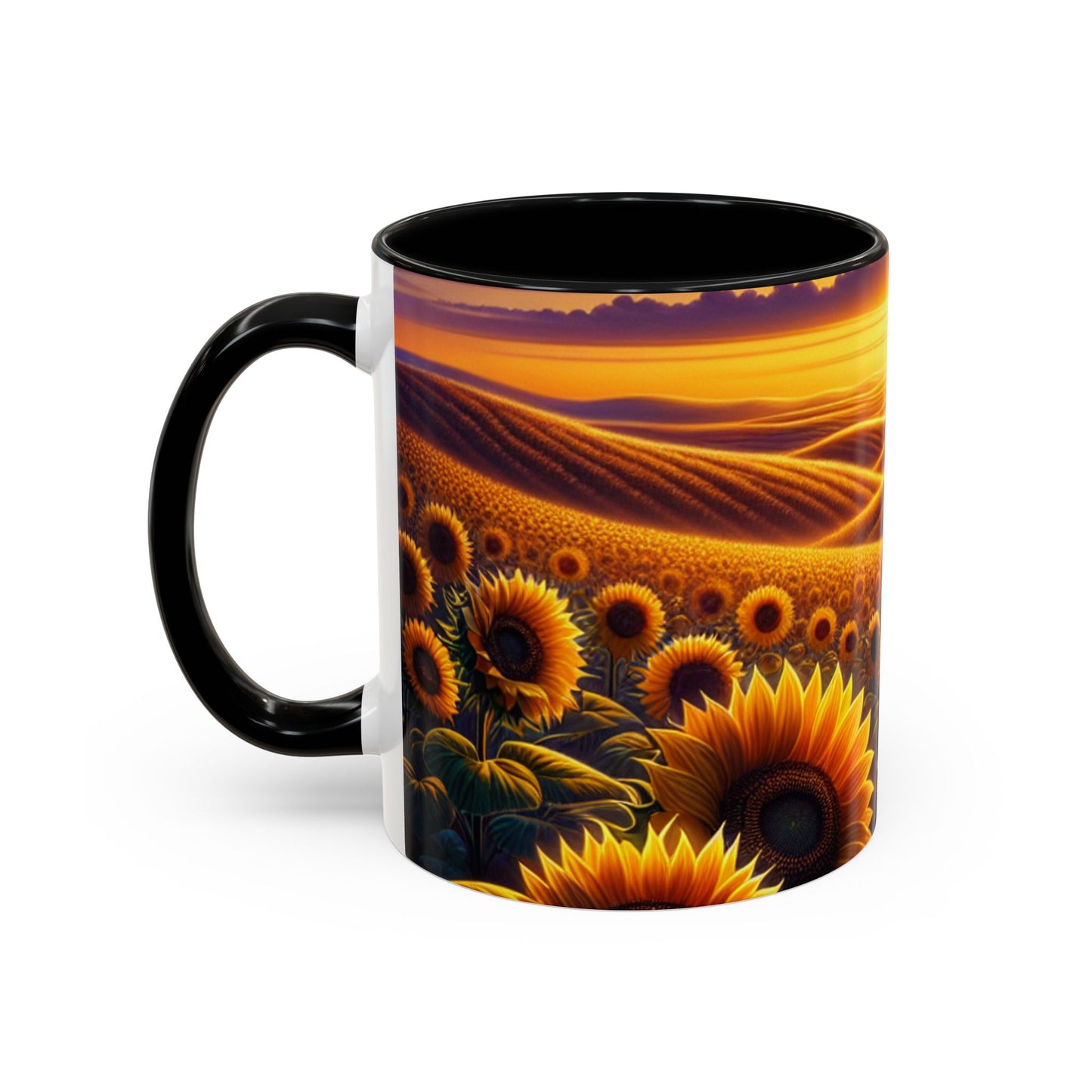 Golden Radiance Sunflower Fields - Mugs