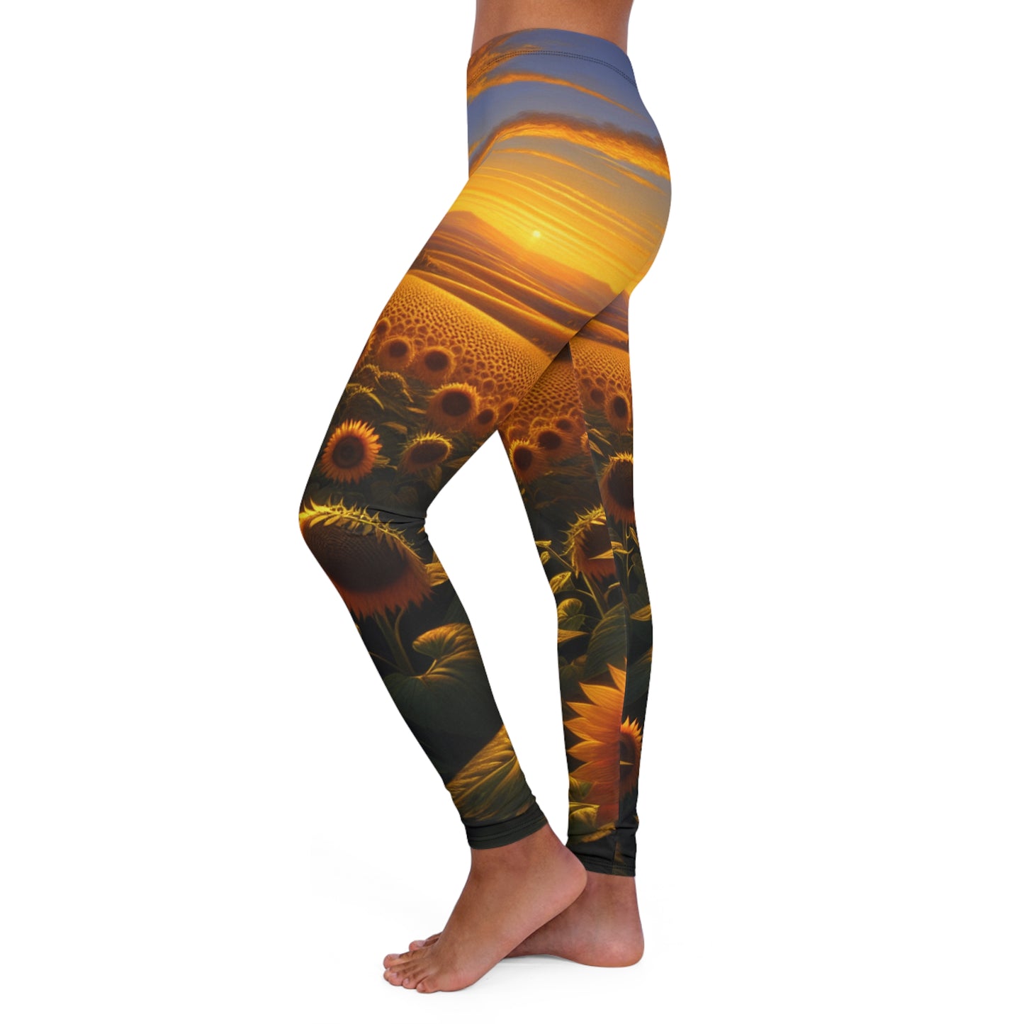 Golden Sunset Sunflower Serenade - Leggings