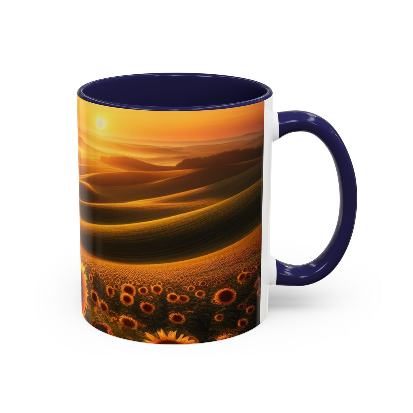 Golden Sunrise Sunflower Valleys - Mugs