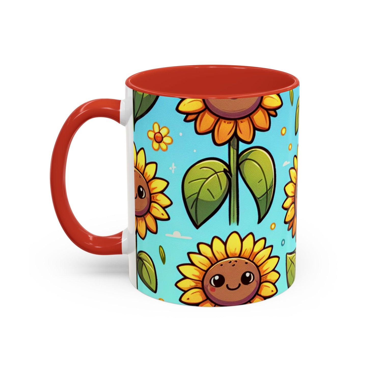 Cheerful Sunflower Smiles Pattern - Mugs