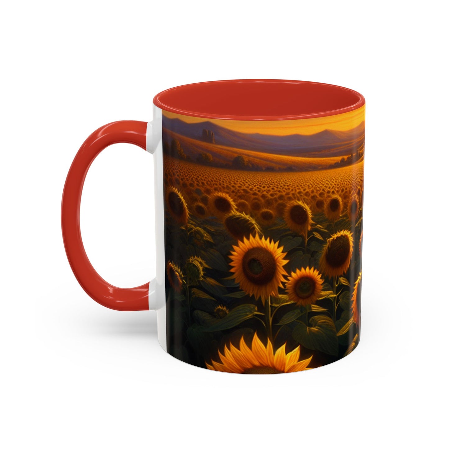 Golden Sunset Sunflower Serenade - Mugs