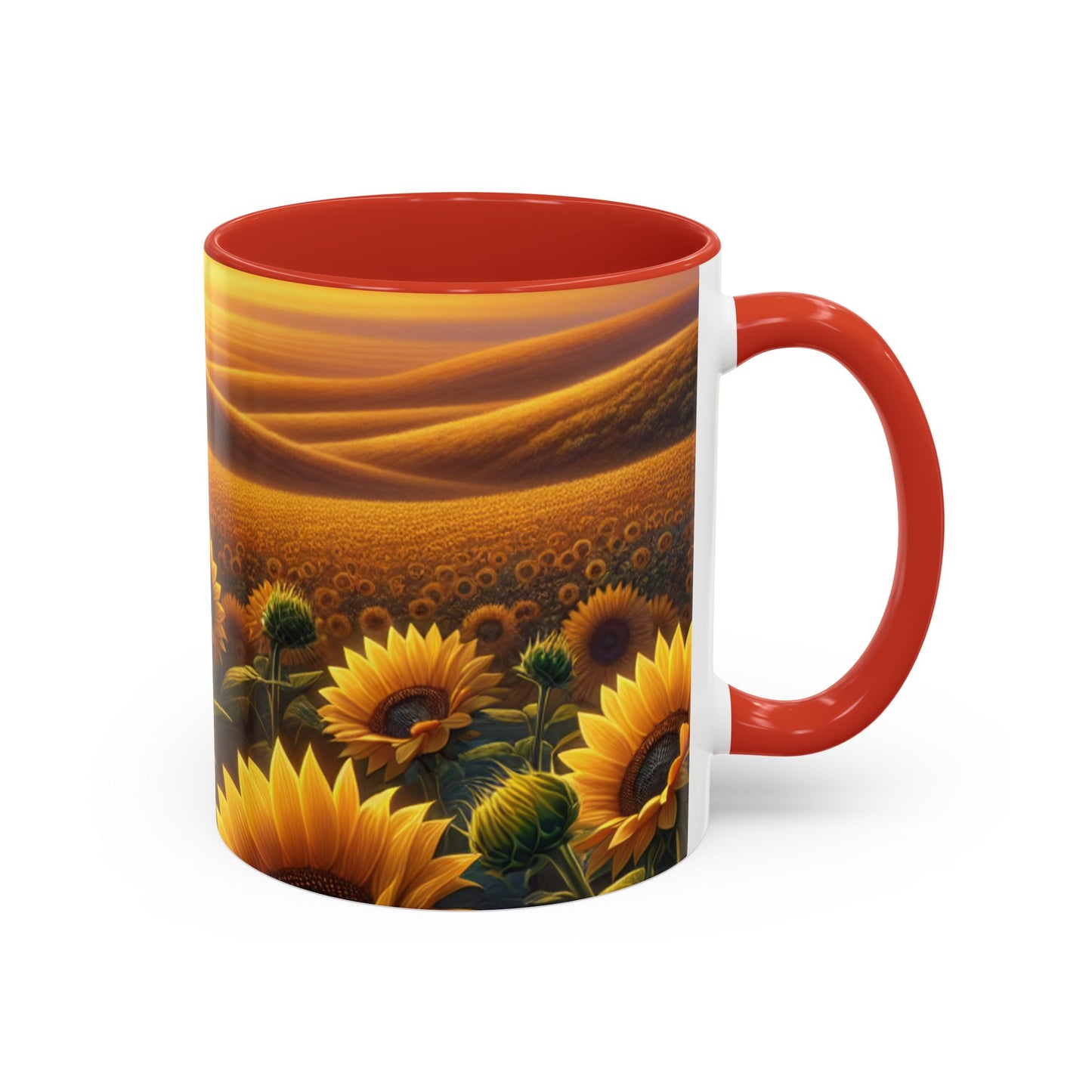 Amber Radiance Sunflower Fields - Mugs