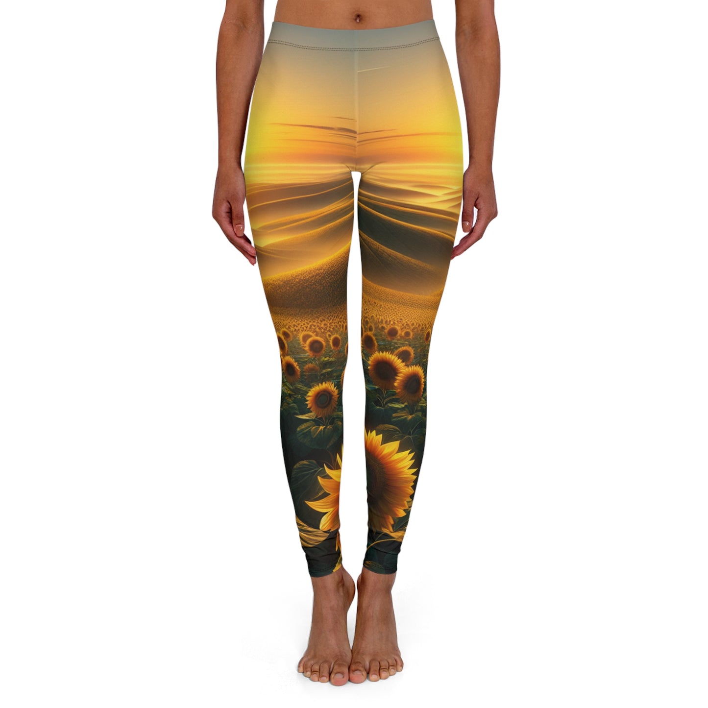 Amber Serenity Sunflower Fields - Leggings