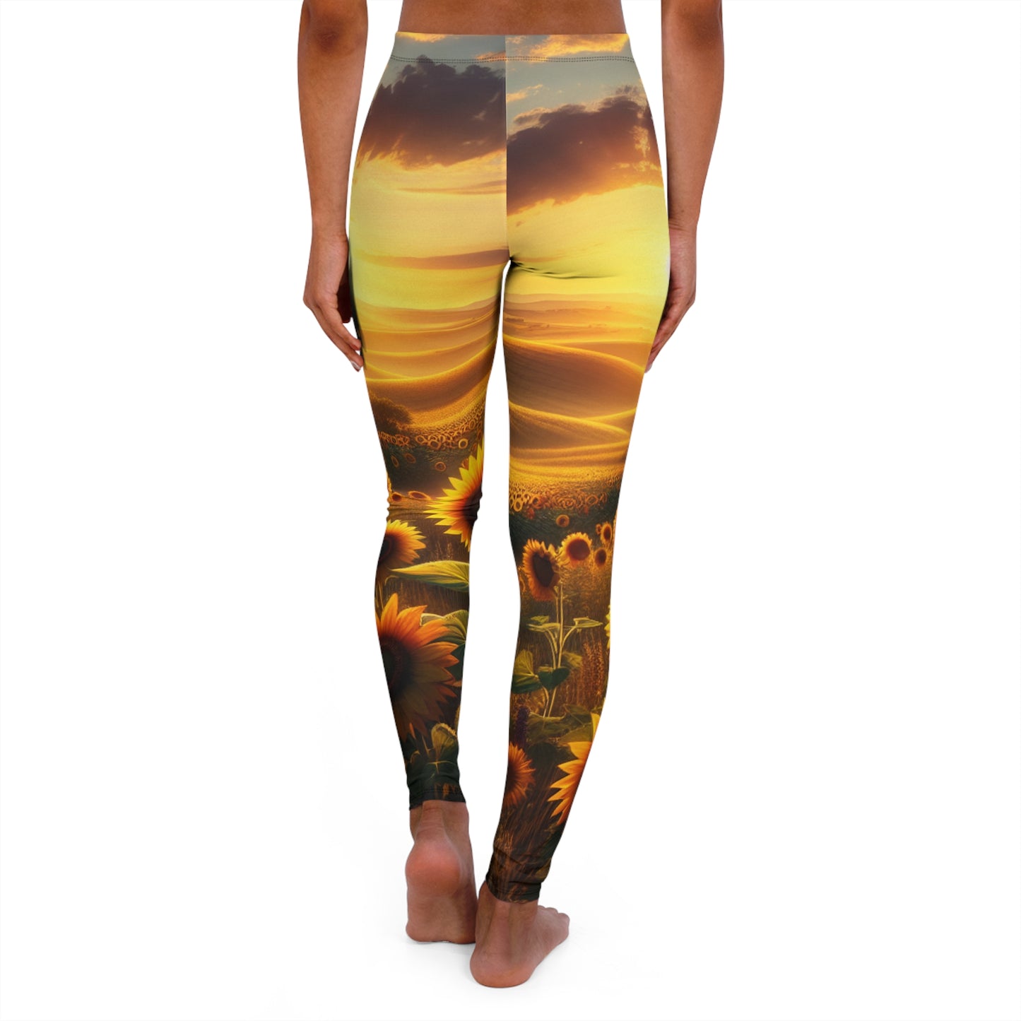 Amber Sunflower Serenade - Leggings