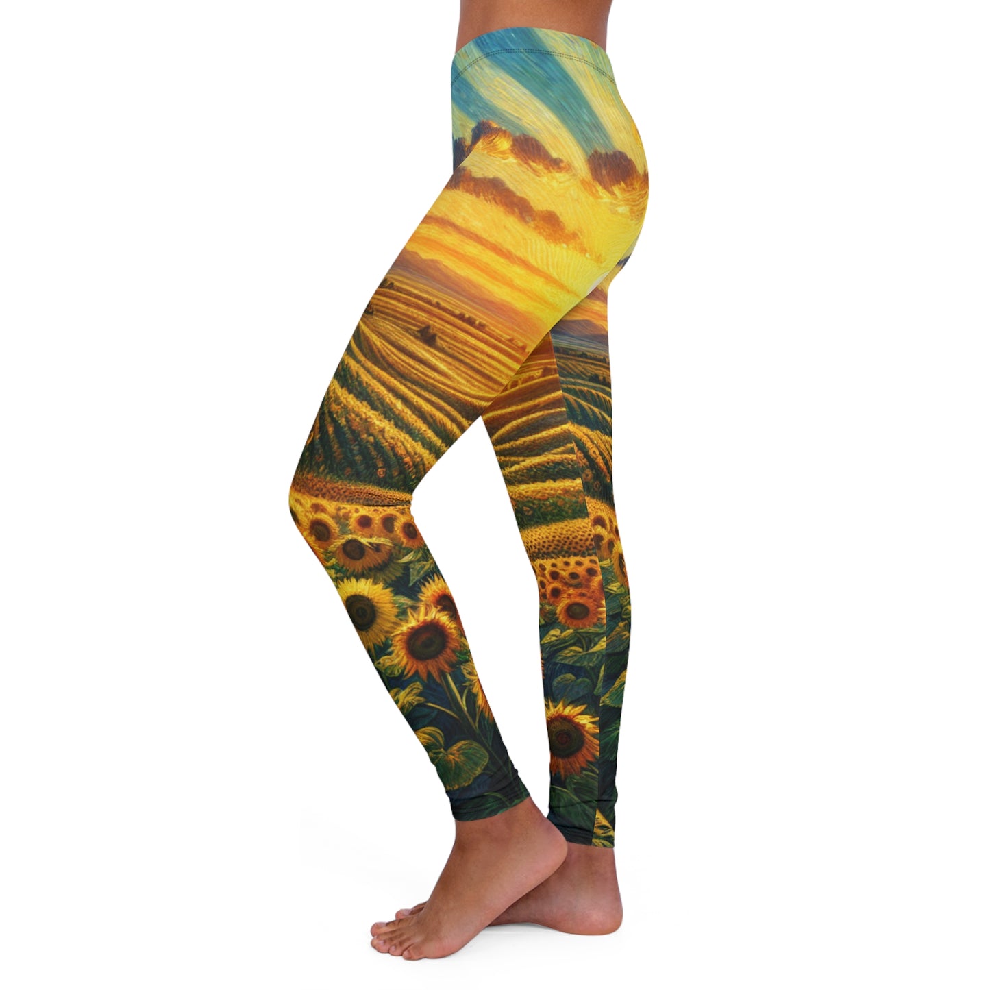 Sunset Serenade in Sunflower Valleys - Leggings