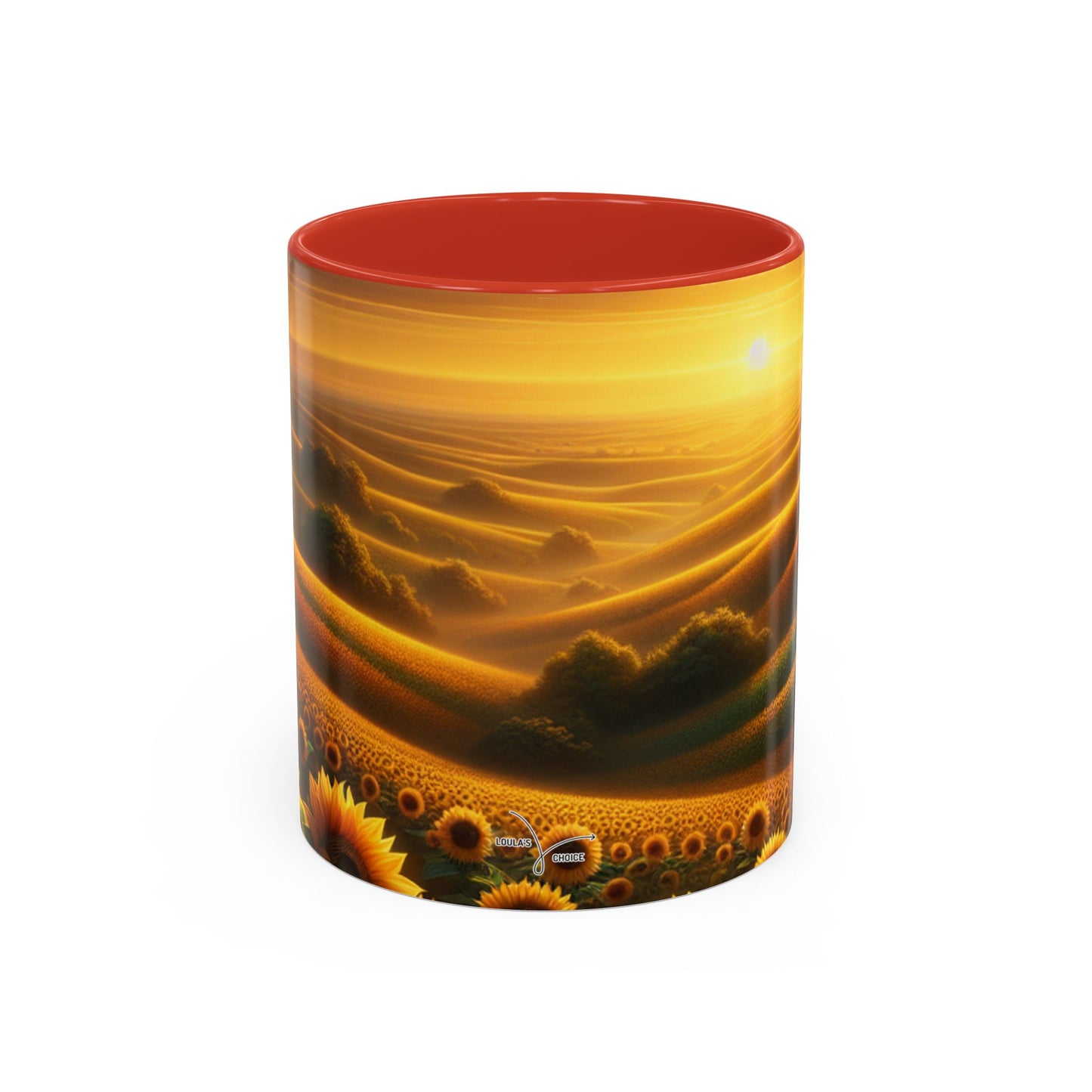 Golden Sunflower Fields at Dusk - Mugs