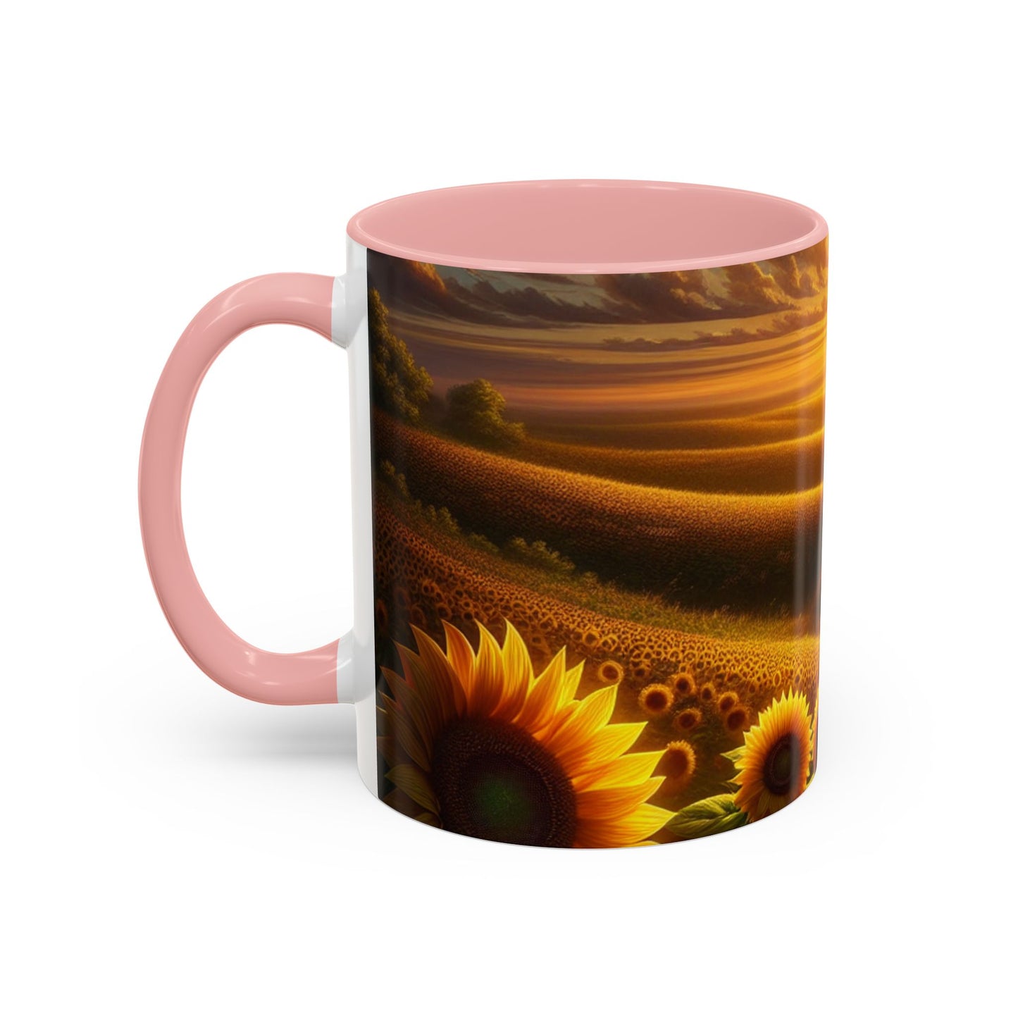 Golden Sunset Sunflower Fields - Mugs