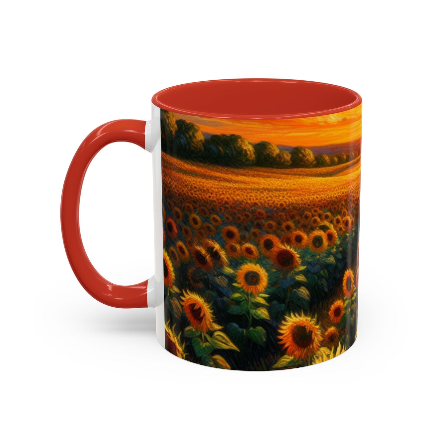 Sunset Whirl: Sunflower Symphony - Mugs