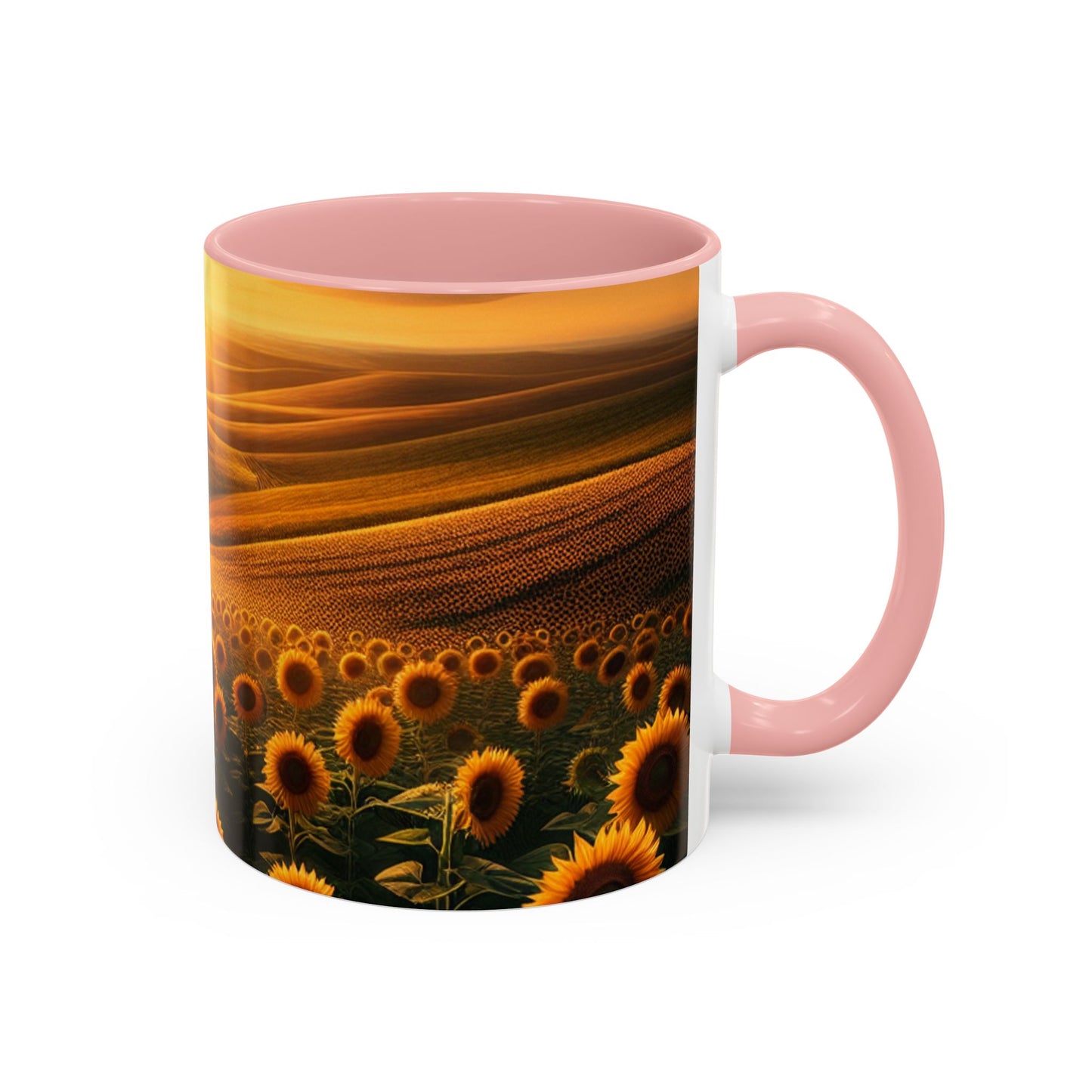 Golden Sunflower Waves - Mugs