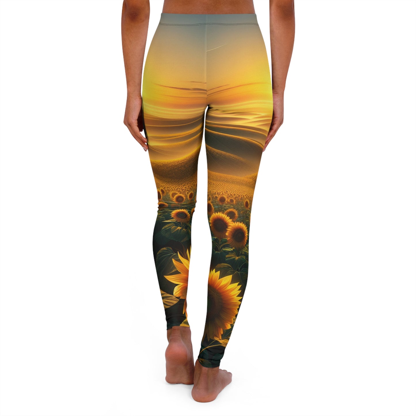 Amber Serenity Sunflower Fields - Leggings