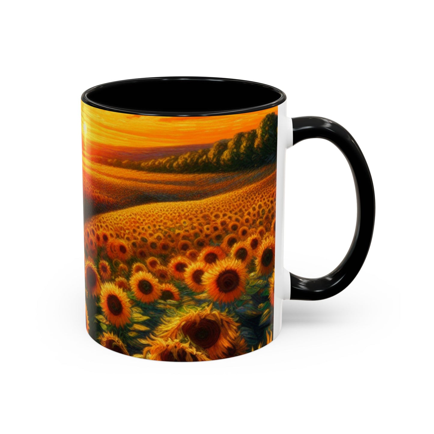 Sunset Whirl: Sunflower Symphony - Mugs