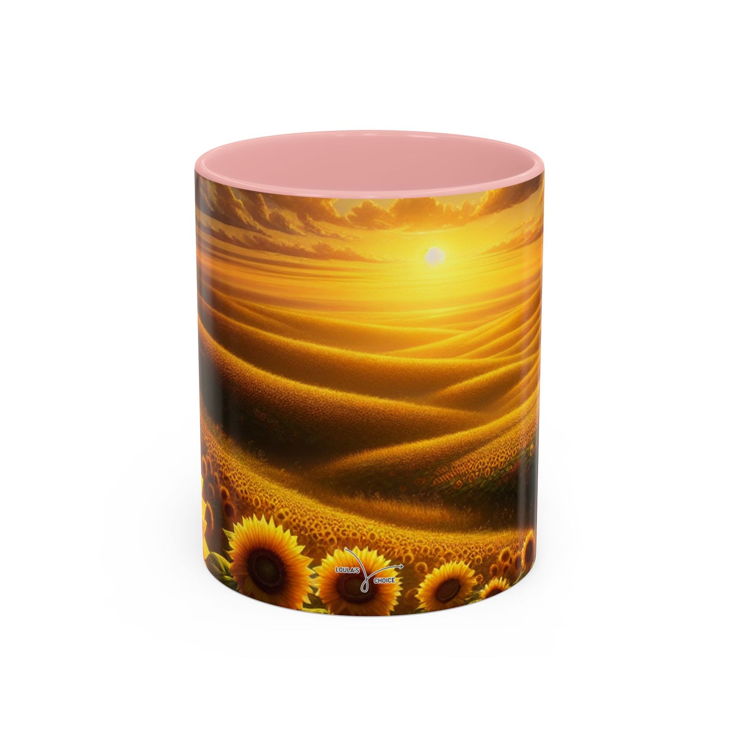 Golden Sunset Sunflower Fields - Mugs