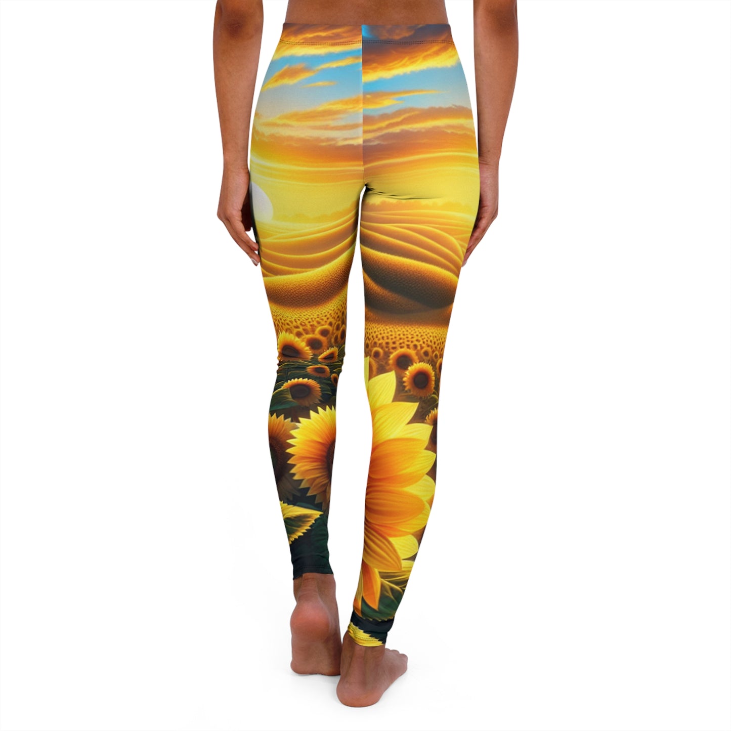 Golden Sunset Sunflower Fields - Leggings