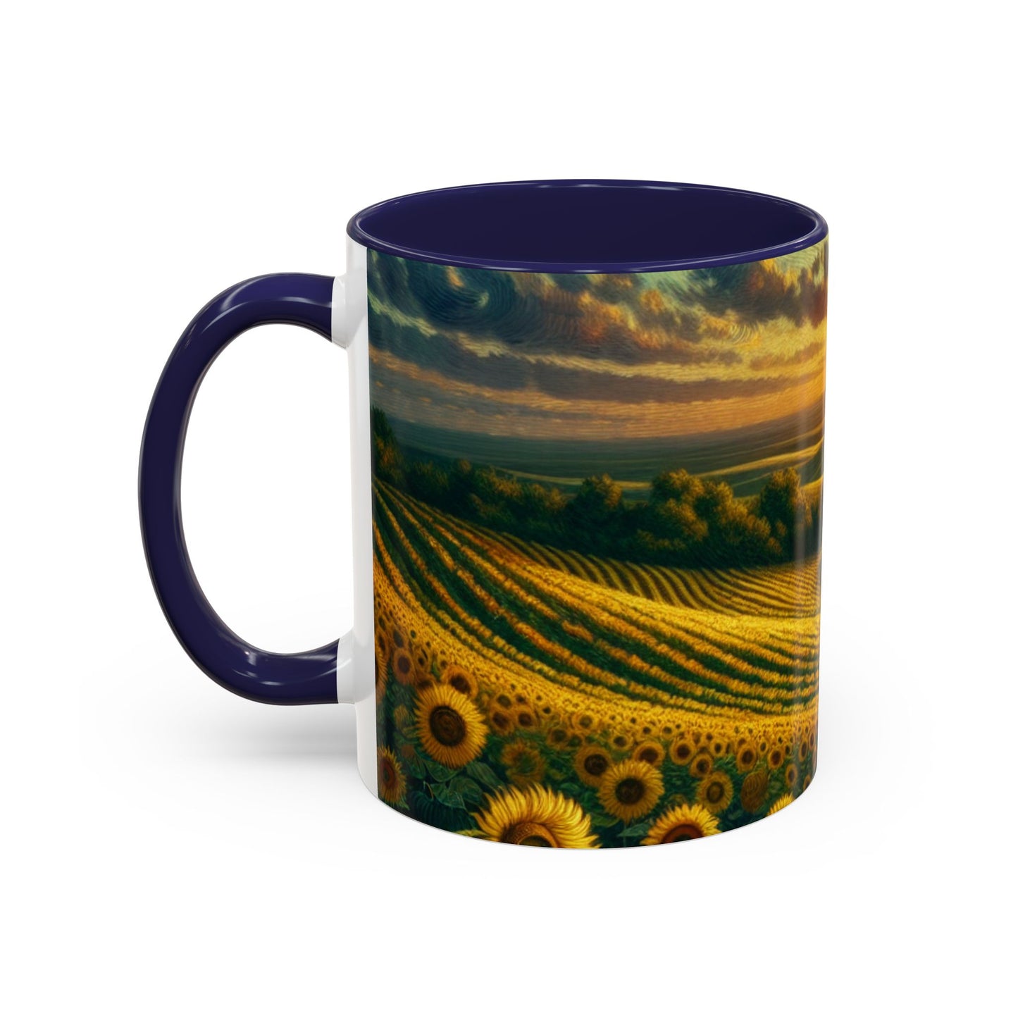 Sunset Serenade in Sunflower Fields - Mugs