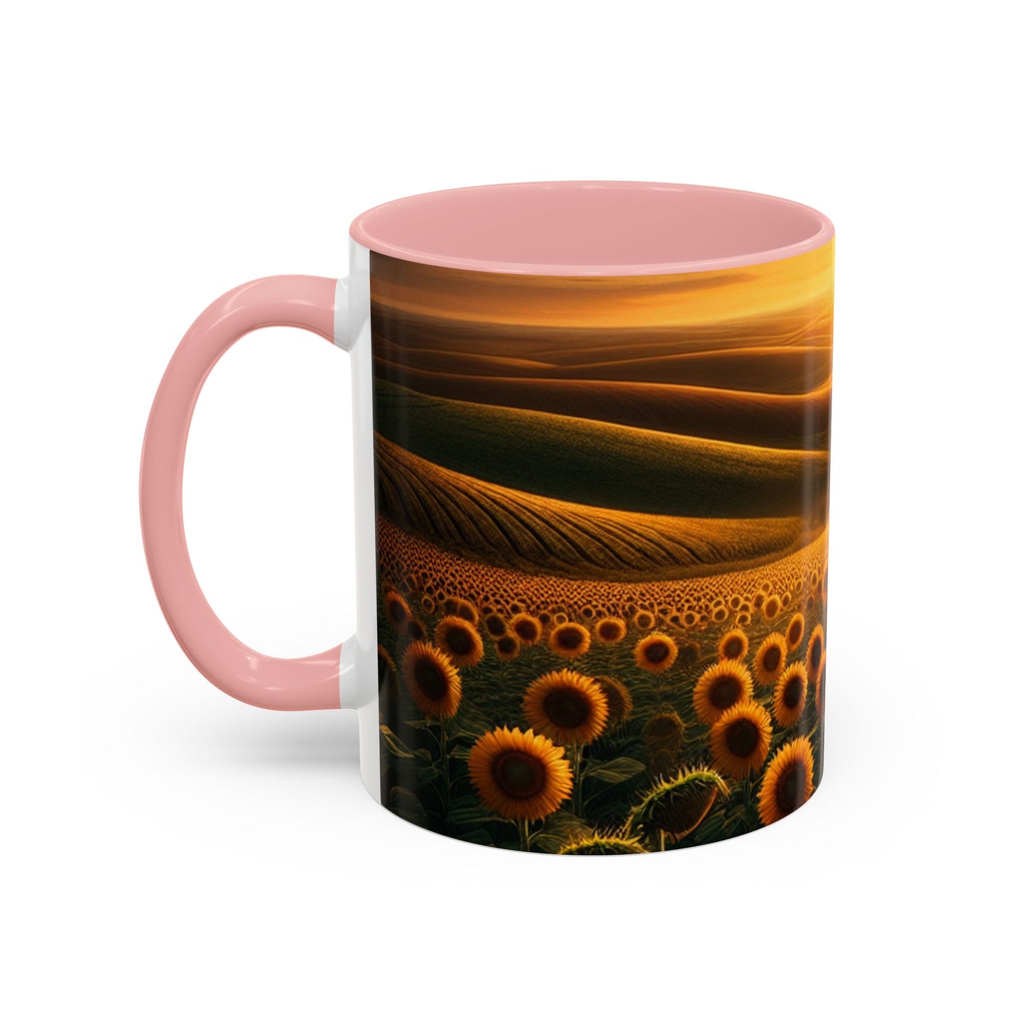 Golden Sunflower Waves - Mugs