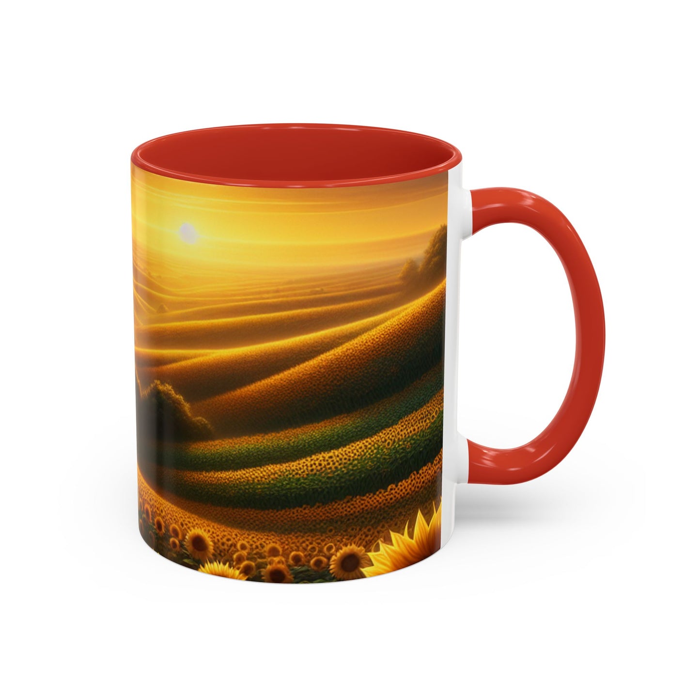 Golden Sunflower Fields at Dusk - Mugs