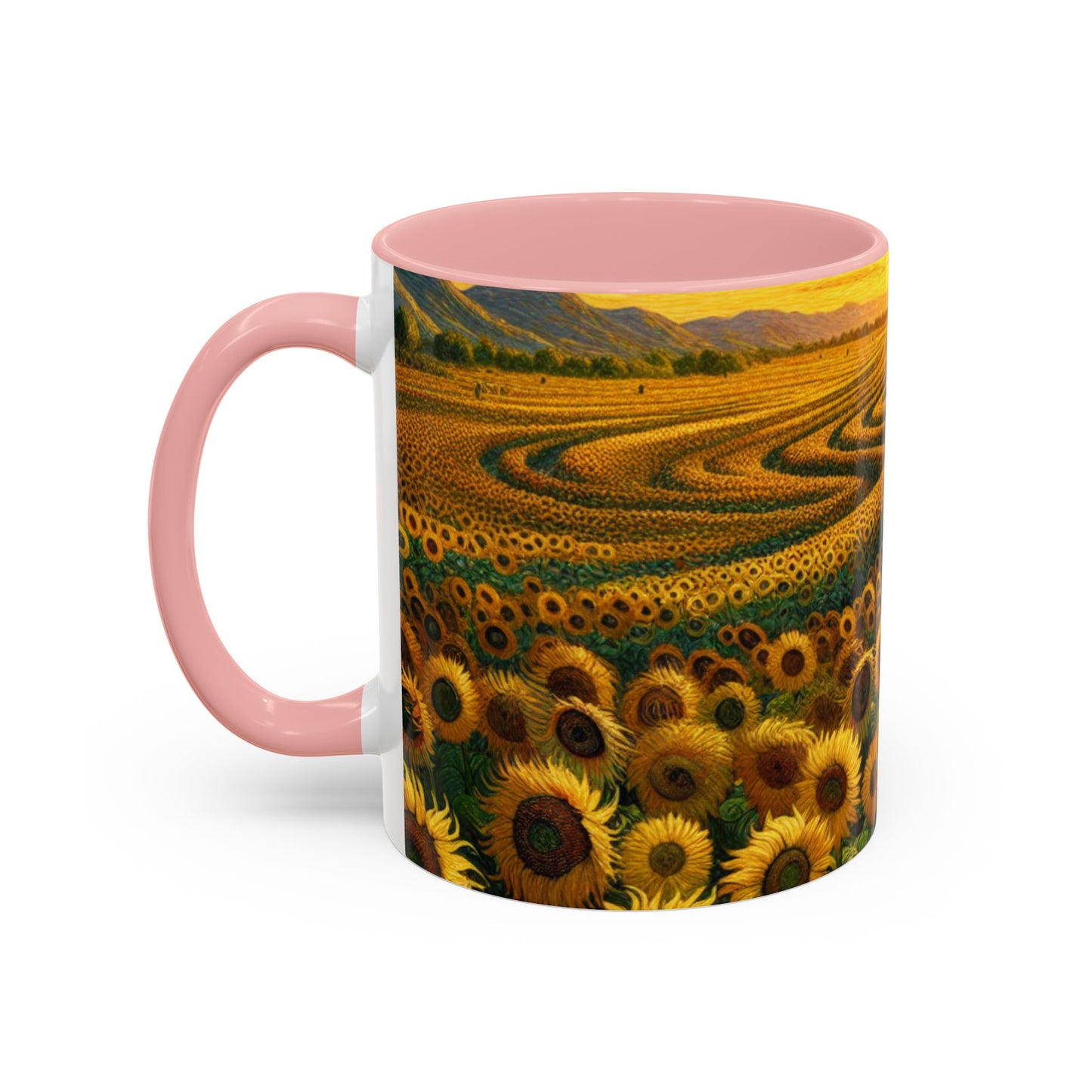 Sun-drenched Van Gogh-inspired Sunflower Spiral - Mugs