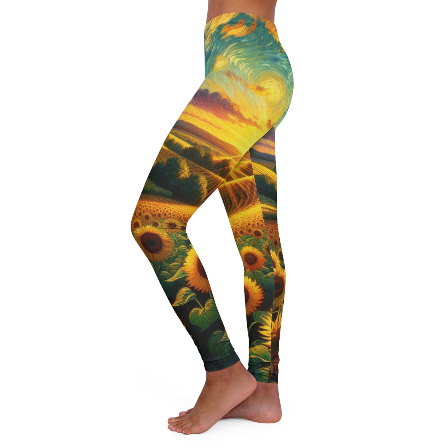 Sunflower Serenade at Dusk - Leggings