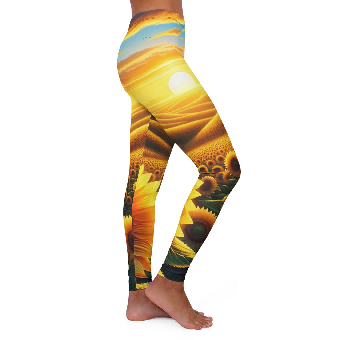 Golden Sunset Sunflower Fields - Leggings