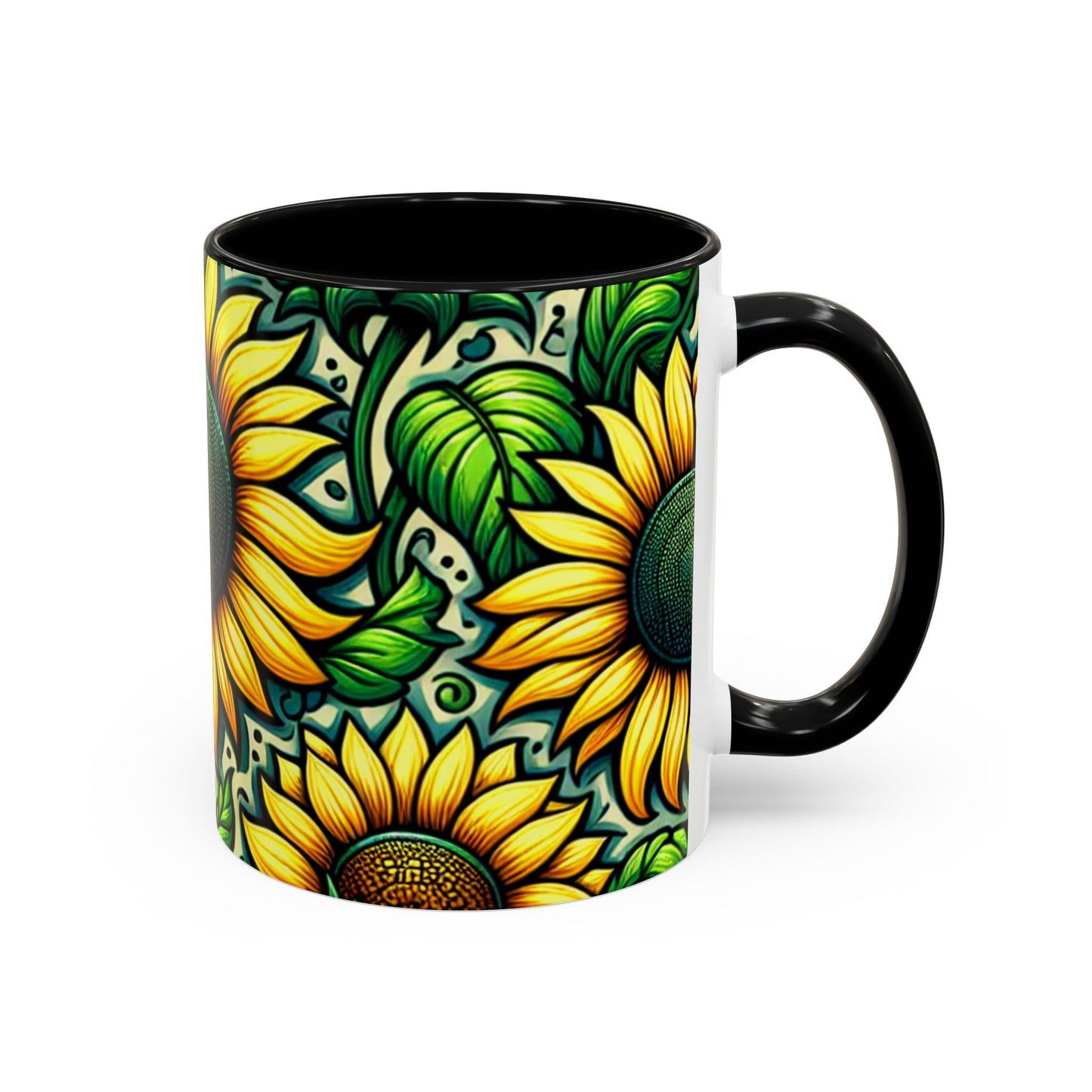 Verdant Helianthus Tapestry - Mugs