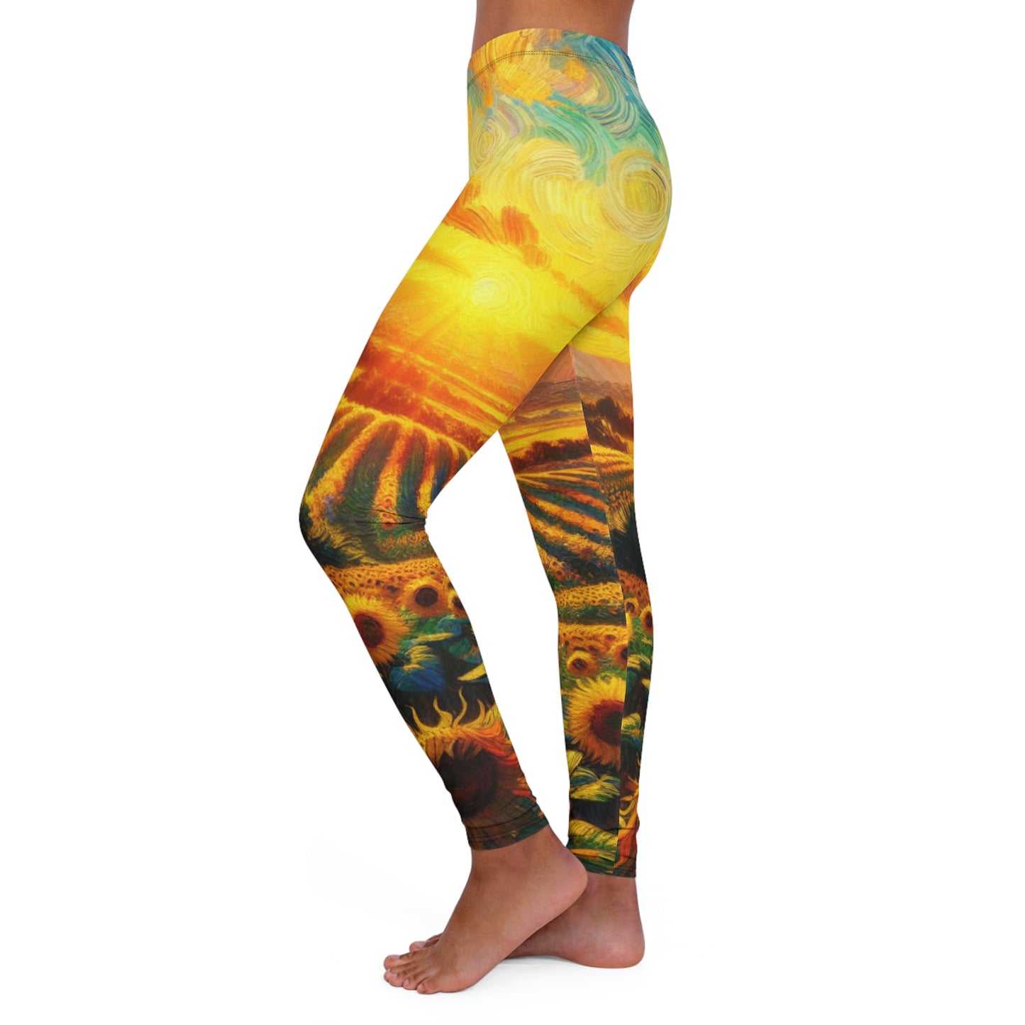 Sunset Whirls over Sunflower Fields - Leggings