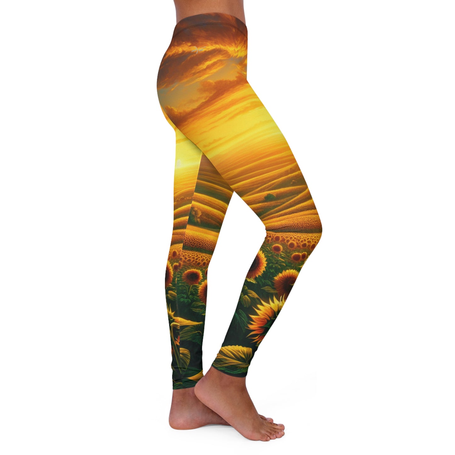 Amber Sunflower Serenade - Leggings