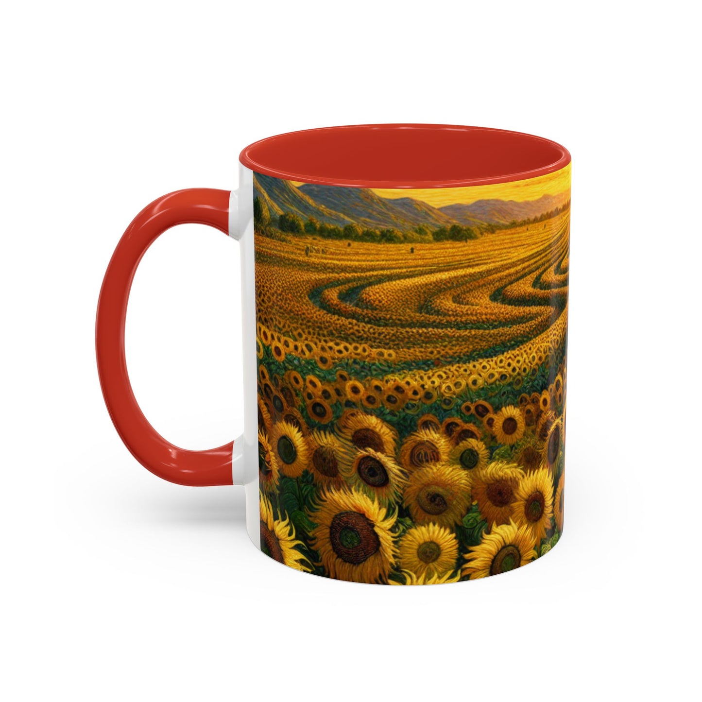 Sun-drenched Van Gogh-inspired Sunflower Spiral - Mugs