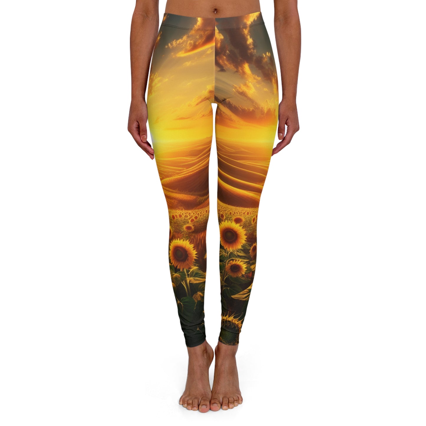 Sunset Serenade in Sunflower Valleys - Leggings