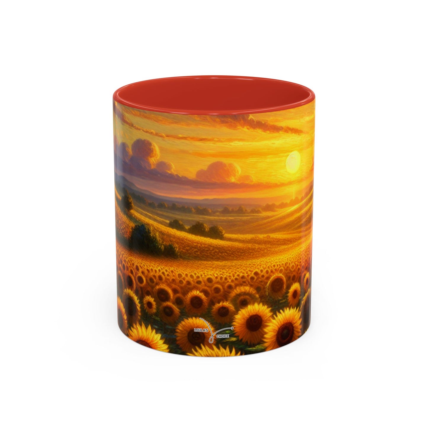 Sunset Serenade in Sunflower Fields - Mugs