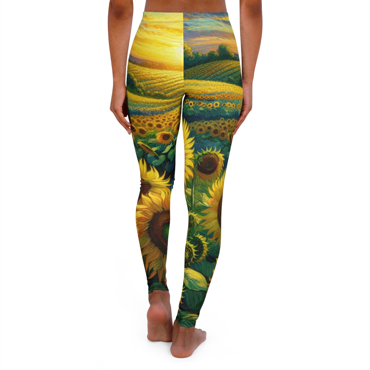 Sunset Serenade Sunflower Tapestry - Leggings