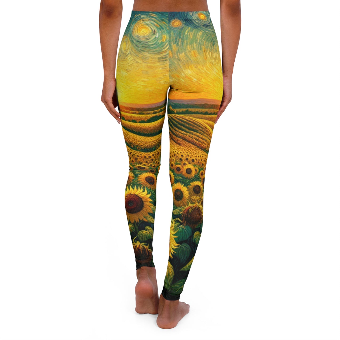 Sunflower Serenade at Dusk - Leggings