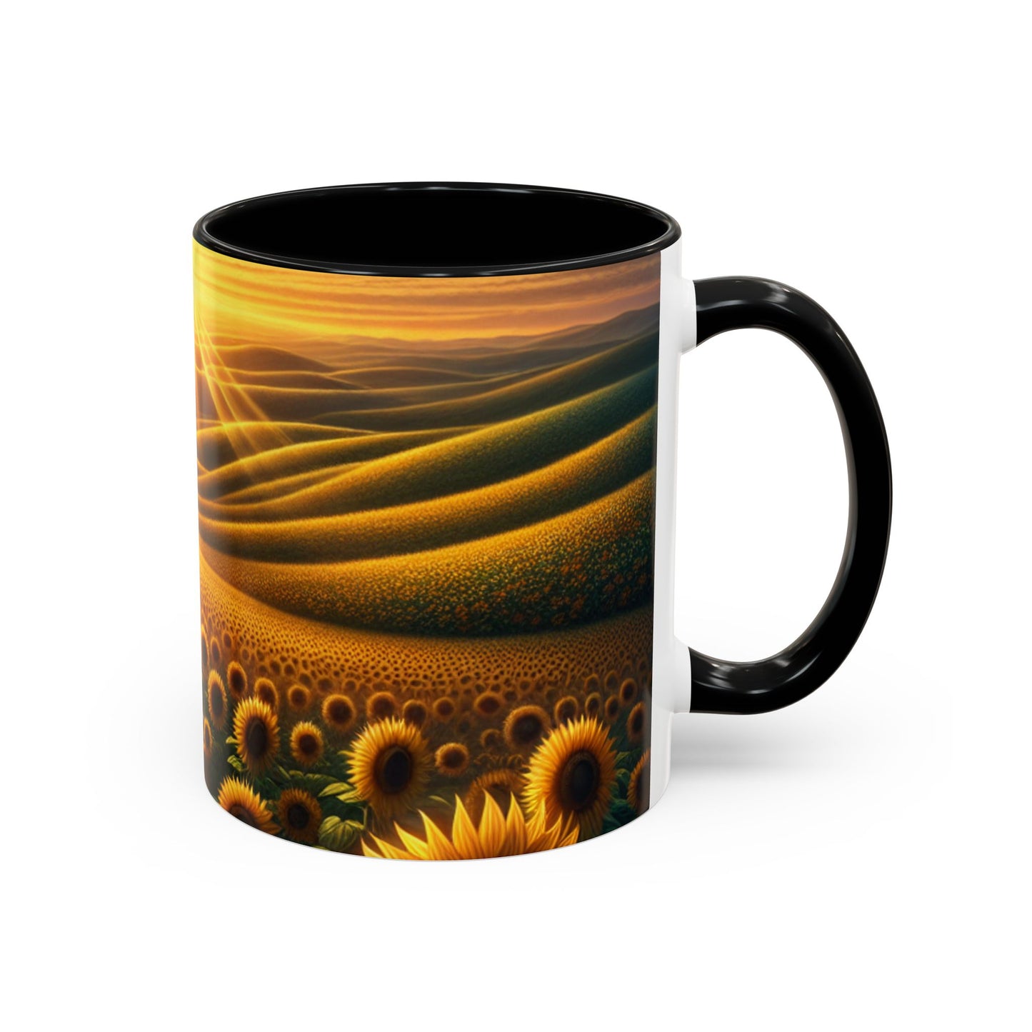 Amber Radiance Sunflower Seascape - Mugs
